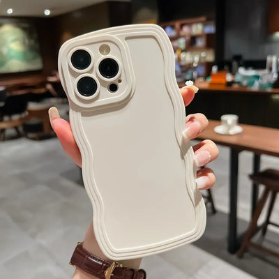 Fashion Cute Solid Curly Wave Phone Case