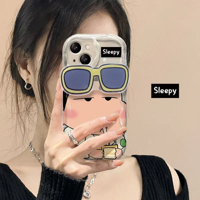 Crayon ShinChan Glasses Holder Phone Case