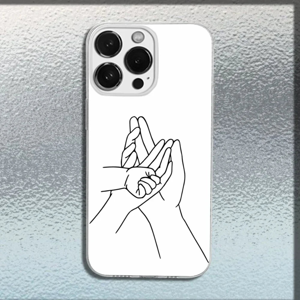 Mom Daughter Son Dad Hold Hands Phone Case