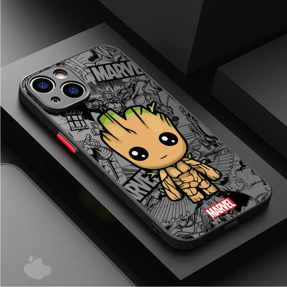 Cartoon Marvel Groot Spiderman Case Phone