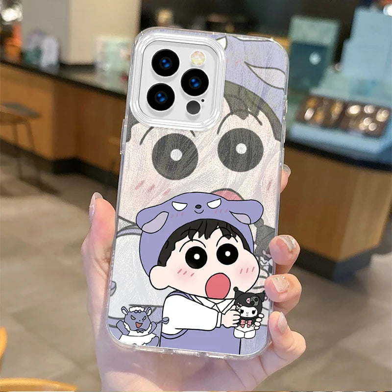 Cute Crayon Shin-chans Couple Gradient Phone Case