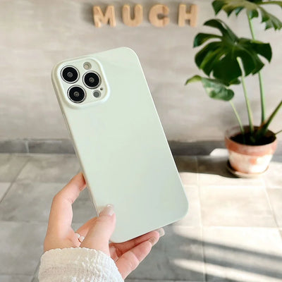 Solid Cream Color Shockproof  Phone Case