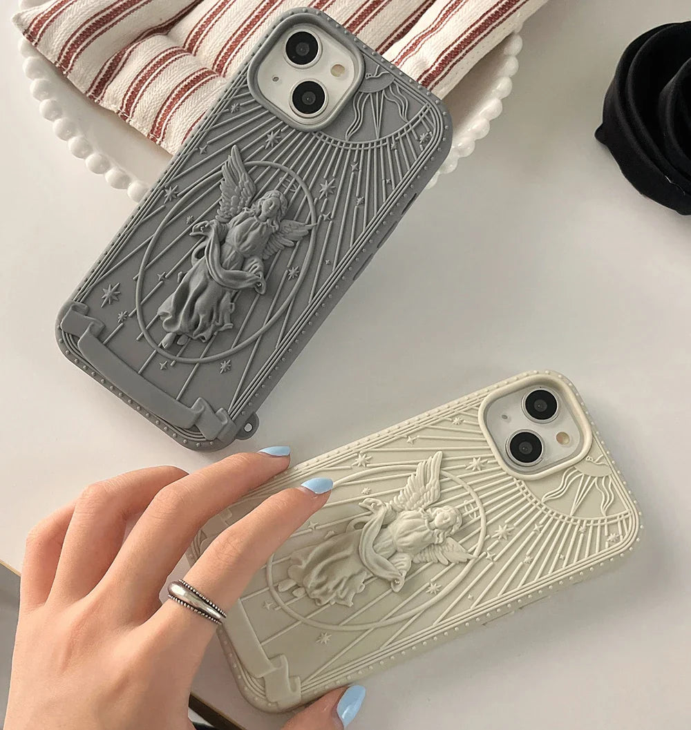 3D Classical Art Angel Statue Phone Case