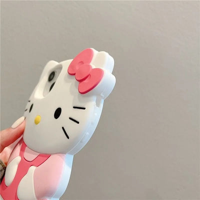 3D Pink Hello Kitty Cartoon Silicon Soft Phone Case
