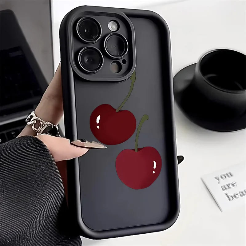 Cute Bumper Cherry Bowknot Cover Phone Case