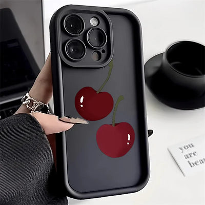 Cute Bumper Cherry Bowknot Cover Phone Case