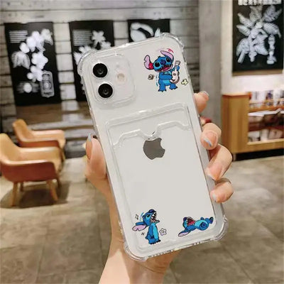 Cartoon Stitch Card Holder Slot Bag Wallet Phone Case