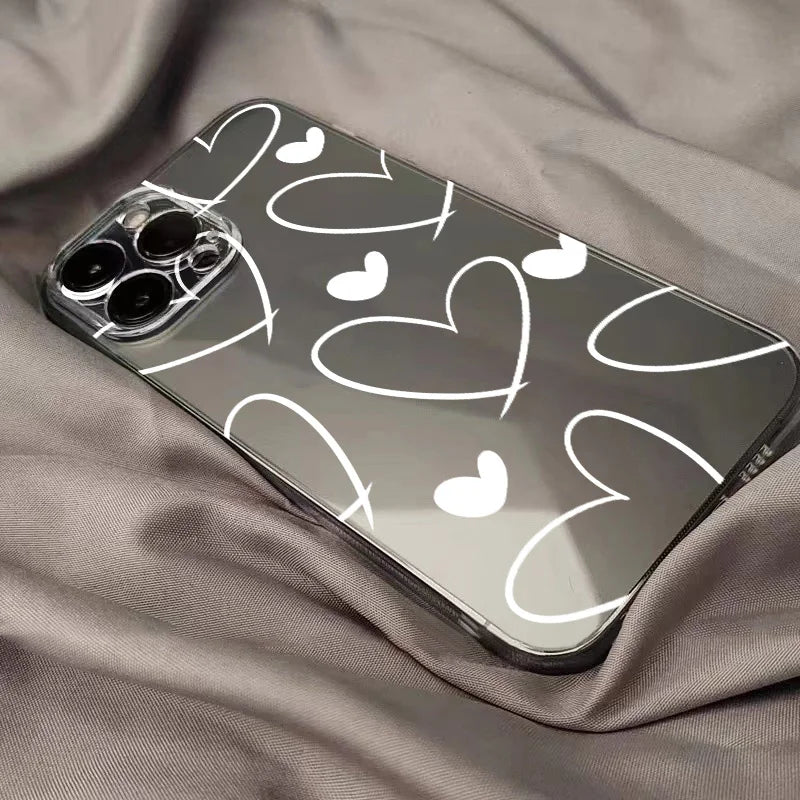Love Heart Soft Clear Simple lines Cover Phone Case