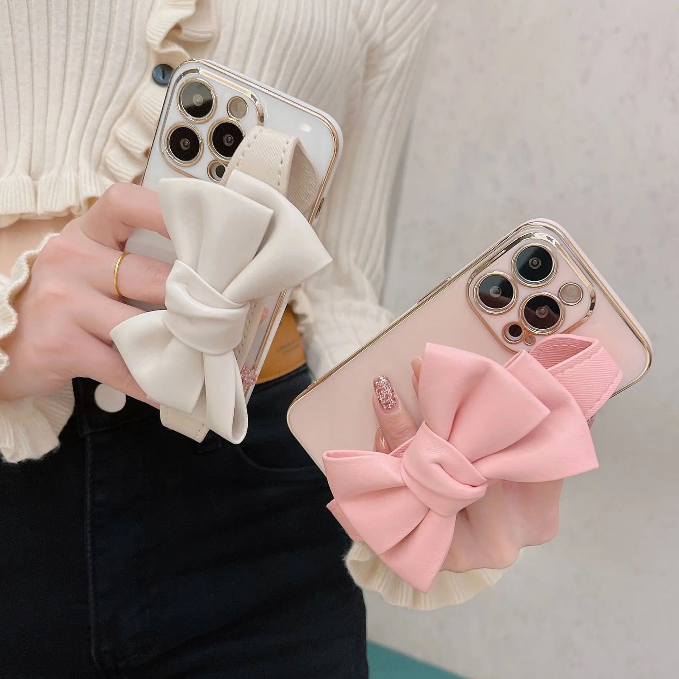 Leather Bow Stand Phone Case
