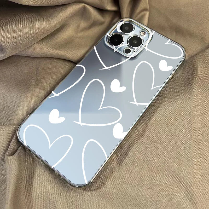 Love Heart Soft Clear Simple lines Cover Phone Case