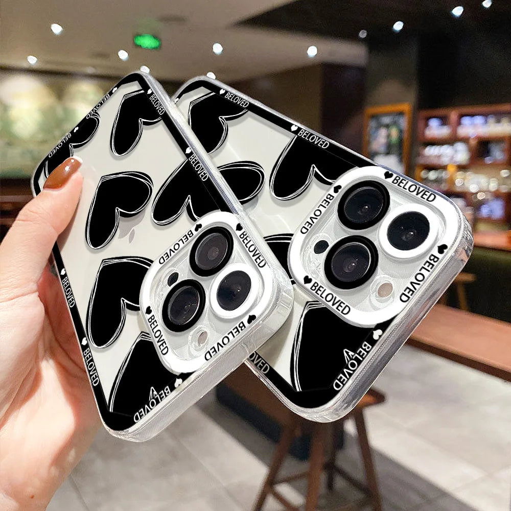 Love Heart Clear Protective Cover Phone Case