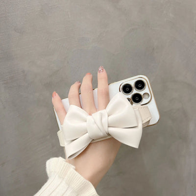 Leather Bow Stand Phone Case