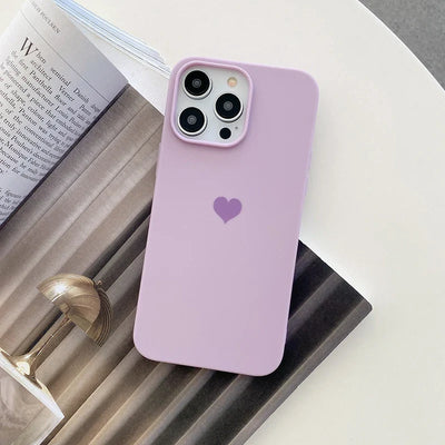 Matte Candy Color Love Heart Soft TPU Phone Case