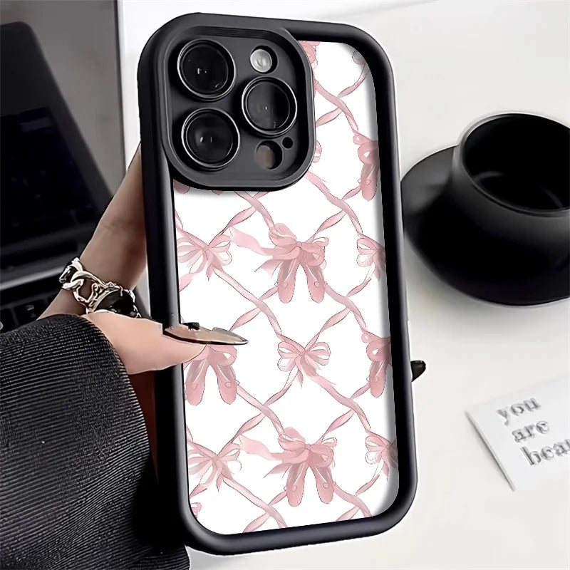 Cute Pink Bowknot Soft Silicone Phone Case