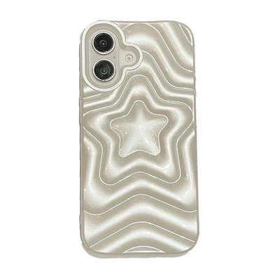 Fashion Pearl White Imprint Star Phone Case
