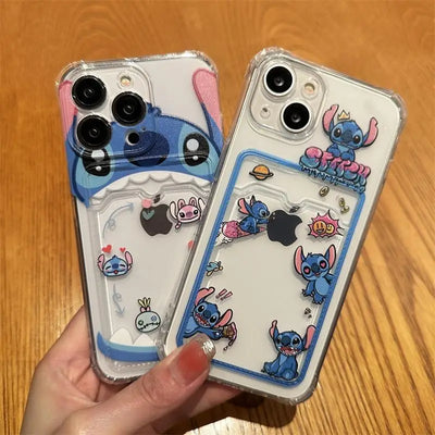 Cartoon Stitch Card Holder Slot Bag Wallet Phone Case