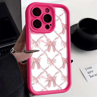 Cute Pink Bowknot Soft Silicone Phone Case