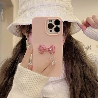 Luxury Bling Rhinestone Bow Pink Phone Case