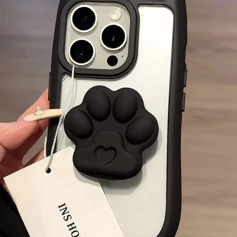 Cute 3D Cat Ear Claw Grip Tok Holder Phone Case