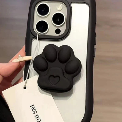 Cute 3D Cat Ear Claw Grip Tok Holder Phone Case