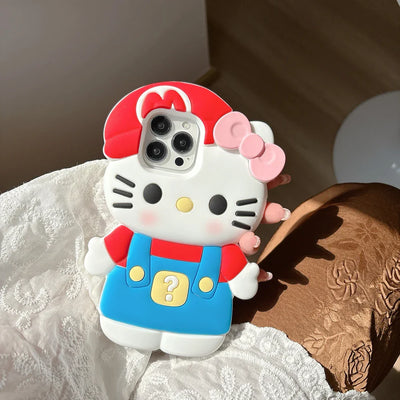 Kawaii 3D Cartoon Hello Kitty Soft Silicone Phone Case