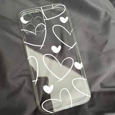 Love Heart Soft Clear Simple lines Cover Phone Case
