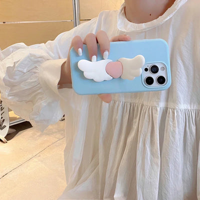Cute 3D Angel Wings Case With Stand Holder Cover Phone Case
