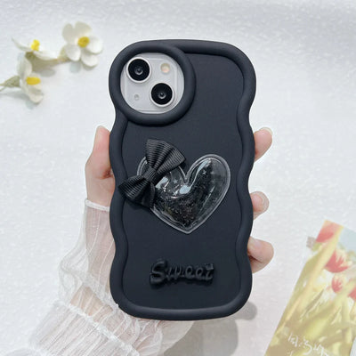 Cute 3D Bow Soft Curly Wave Cover Phone Case