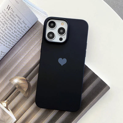 Matte Candy Color Love Heart Soft TPU Phone Case