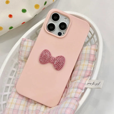 Luxury Bling Rhinestone Bow Pink Phone Case