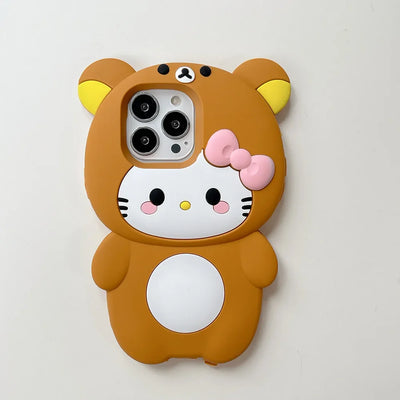 Funny Rilakkuma Bear Hello Kitty Soft Silicone Phone Case