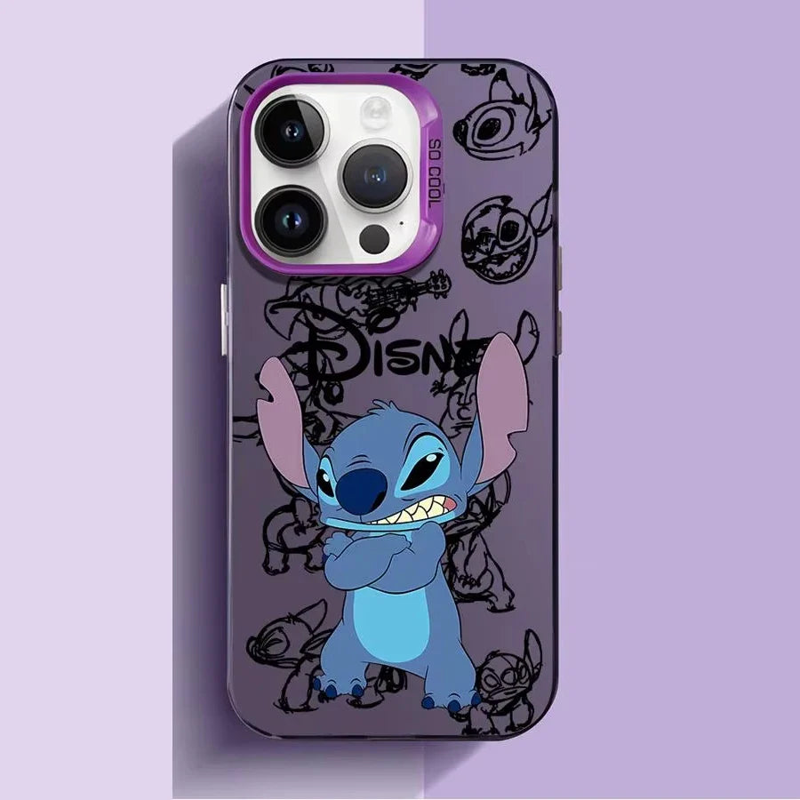 Cartoon Disney Stitch Angel Plating Phone Case