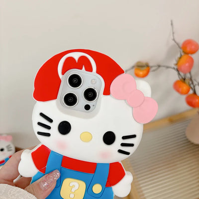Kawaii 3D Cartoon Hello Kitty Soft Silicone Phone Case