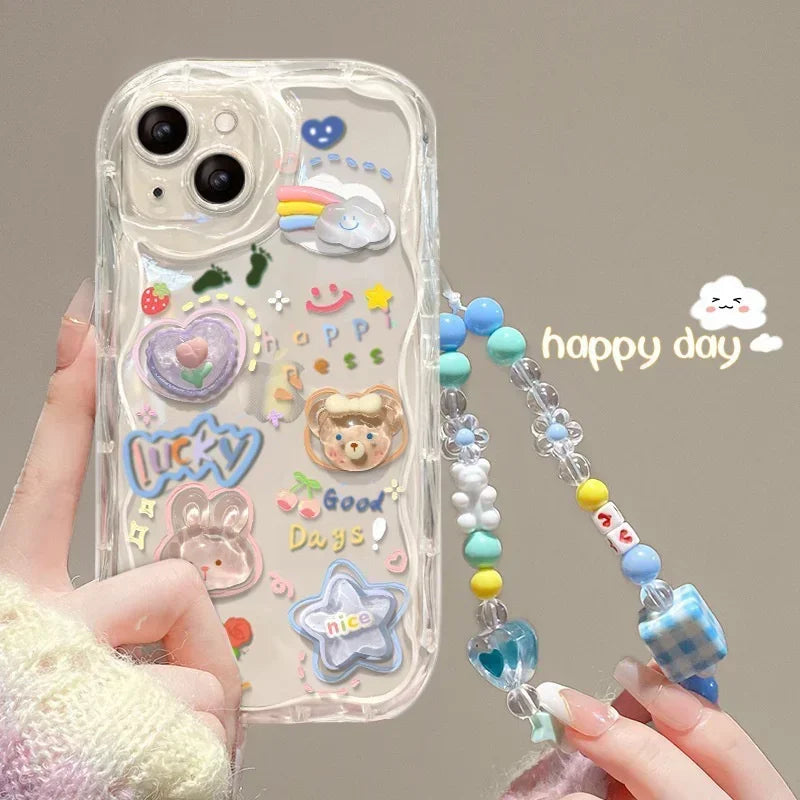 Korean 3D Bear Hang Phone Case