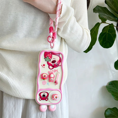 Cute Cartoon Pink Disney Winnie Pooh Lotso Bear Slide Camera Protection Phone Case