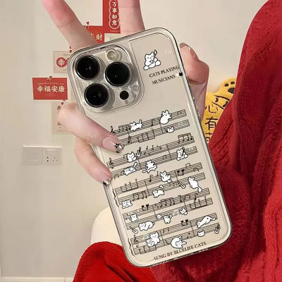 Music Score With Small Cats Phone Case