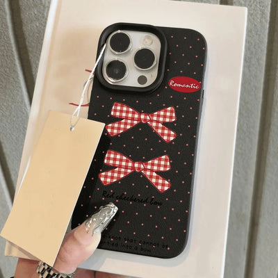 Cute Bow Silicone Leather Phone Case