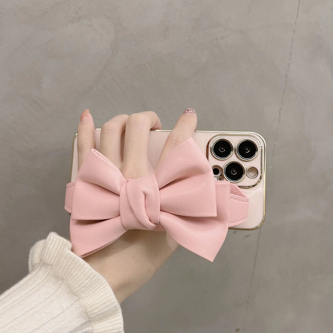 Leather Bow Stand Phone Case