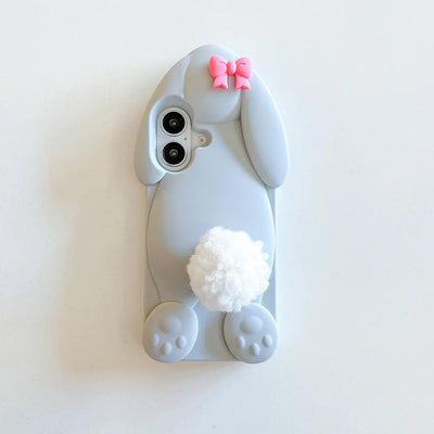 Cute Cartoon Benny Rabbit Hairball Tail Holder Phone Case