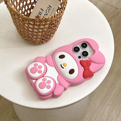 Cute 3D Cartoon My Melody Stretching Feet Stand Holder Phone Case
