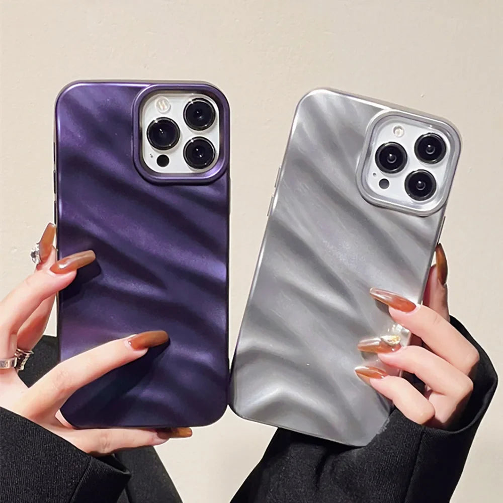 Luxury 3D Silk Wavy Pattern Phone Case