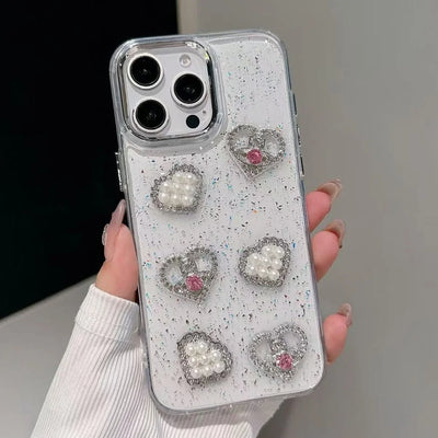 Luxury 3D Jewelry Love Heart Butterfly Phone Case