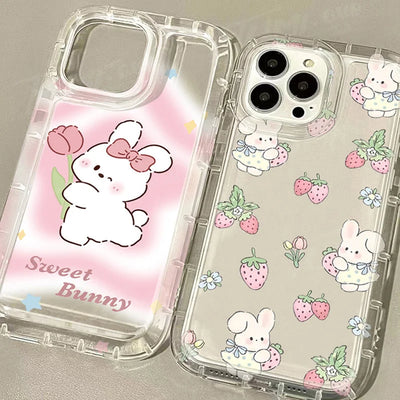 Cute Rabbit Colorful Flower Phone Case
