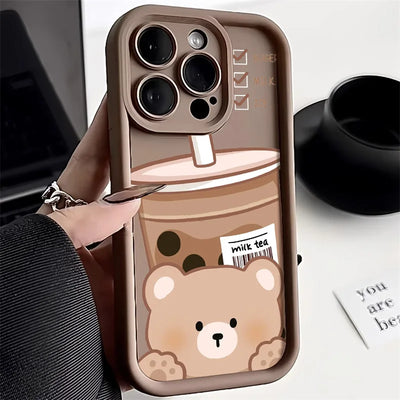 Coffee Candy Color Shockproof Bumper Cover Phone Case