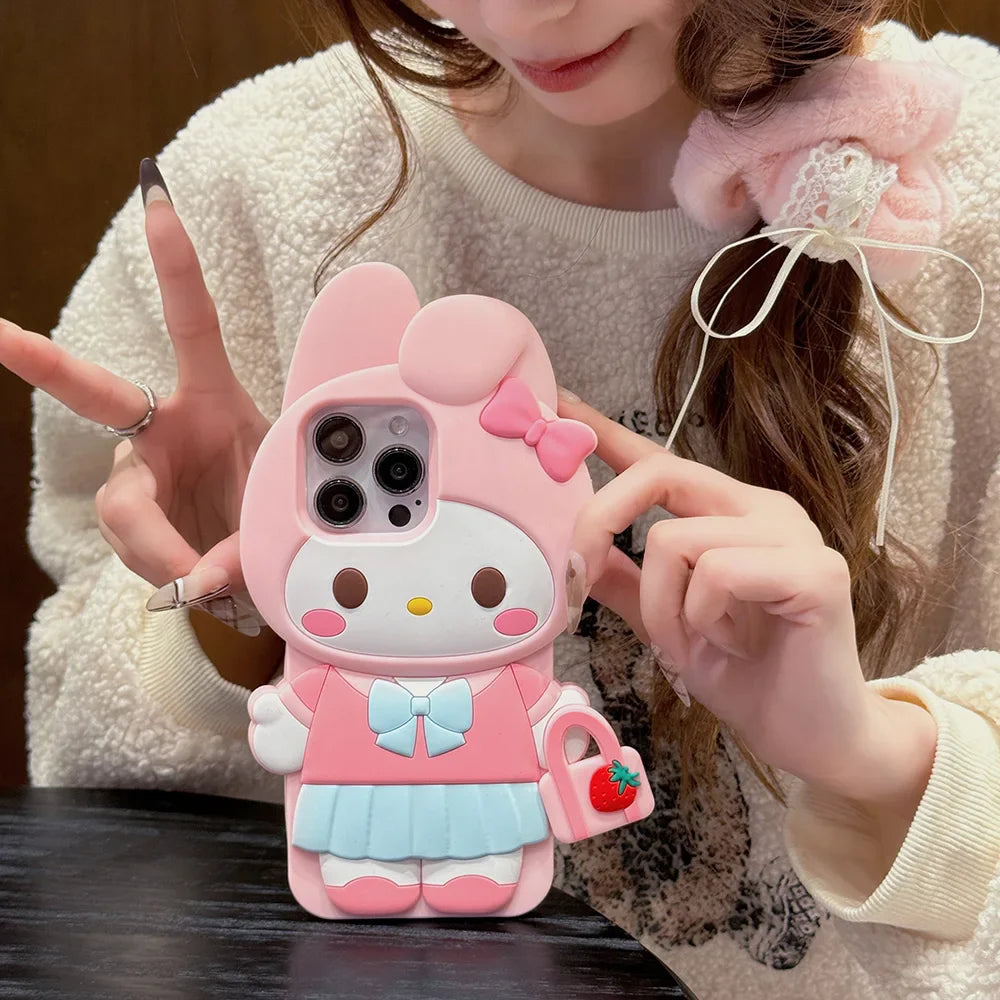 Kawaii 3D Cartoon  My Melody Case Soft Silicone Phone Case