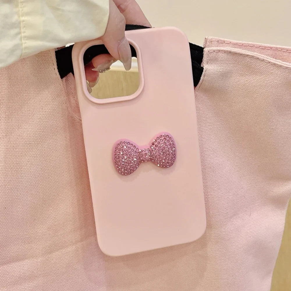 Luxury Bling Rhinestone Bow Pink Phone Case