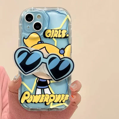 Lovely Powerpuff Girls Holder Stand Phone Case