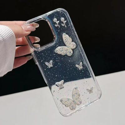Luxury 3D Jewelry Love Heart Butterfly Phone Case