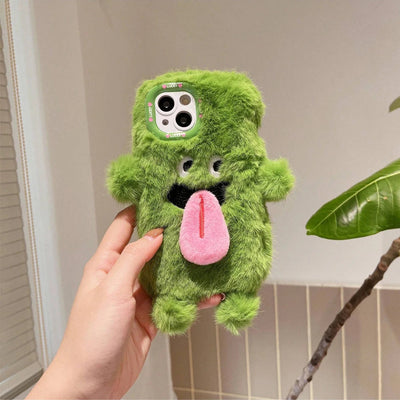 Cute Plush Magnetic Tongue-Sticking Little Monster Phone Case