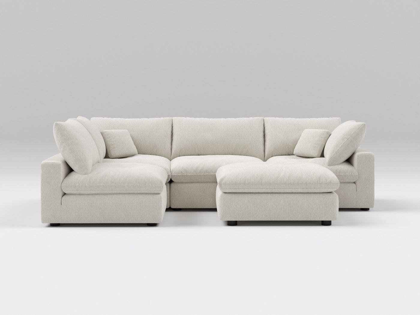 5-Piece Modular Sectional (Armless + Ottoman)
